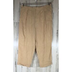 Inserch Linen Pleated Trousers (fits 42x28) Very High Rise Cuffed Very High Rise